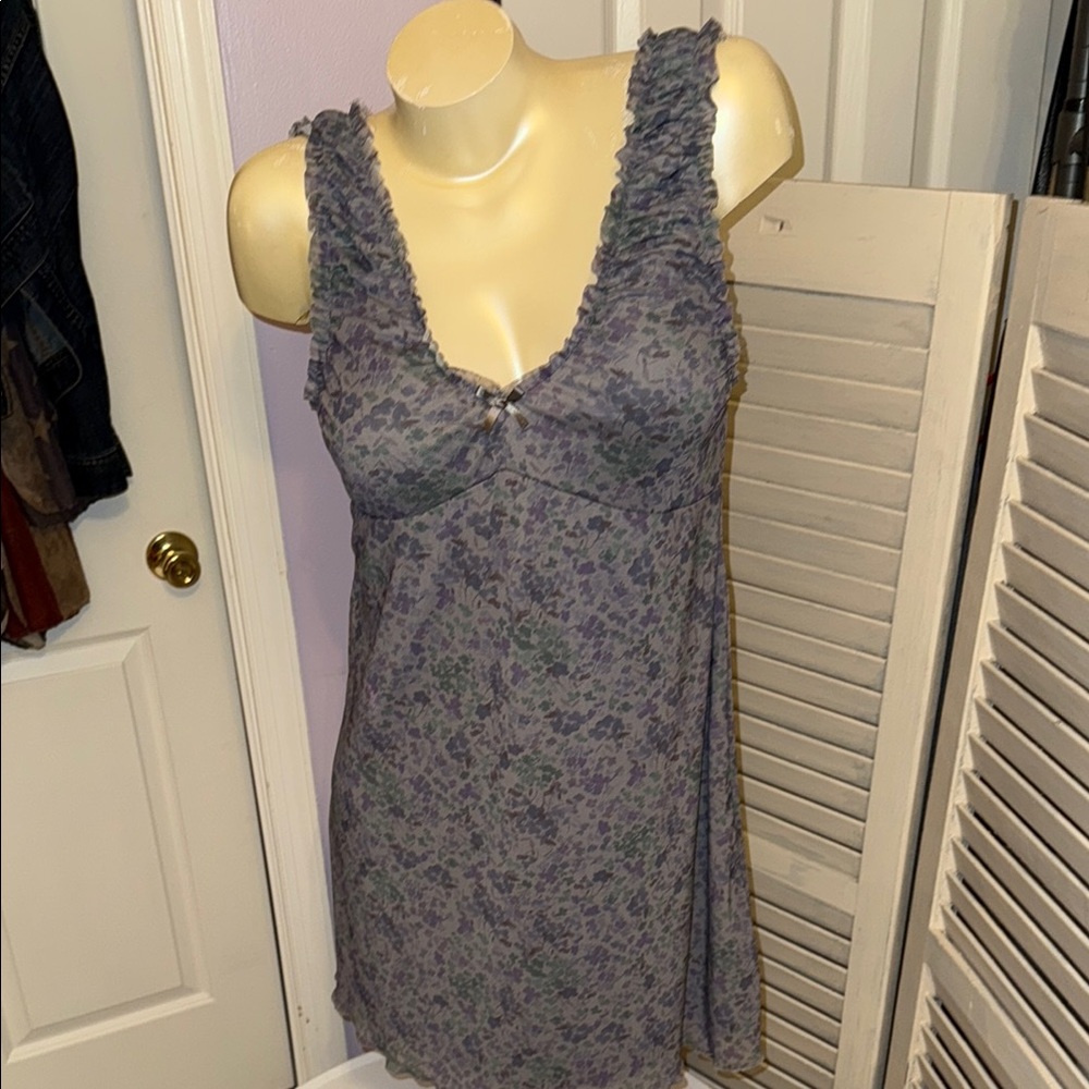 Floral Lace Trim slip dress, soft silky
